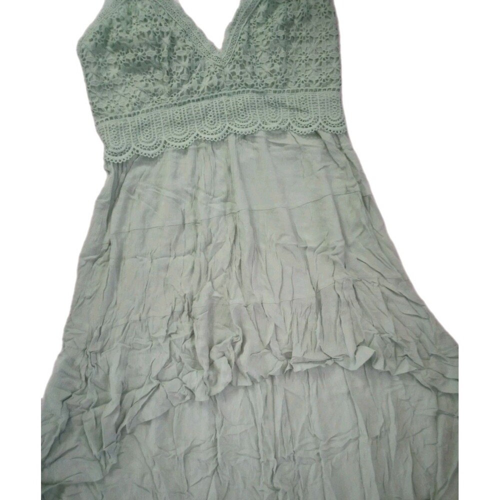 Liv & Lottie Mint Green Hi-Low Adjustable Spaghetti Strap Dress sz XL Juniors - Picture 5 of 10